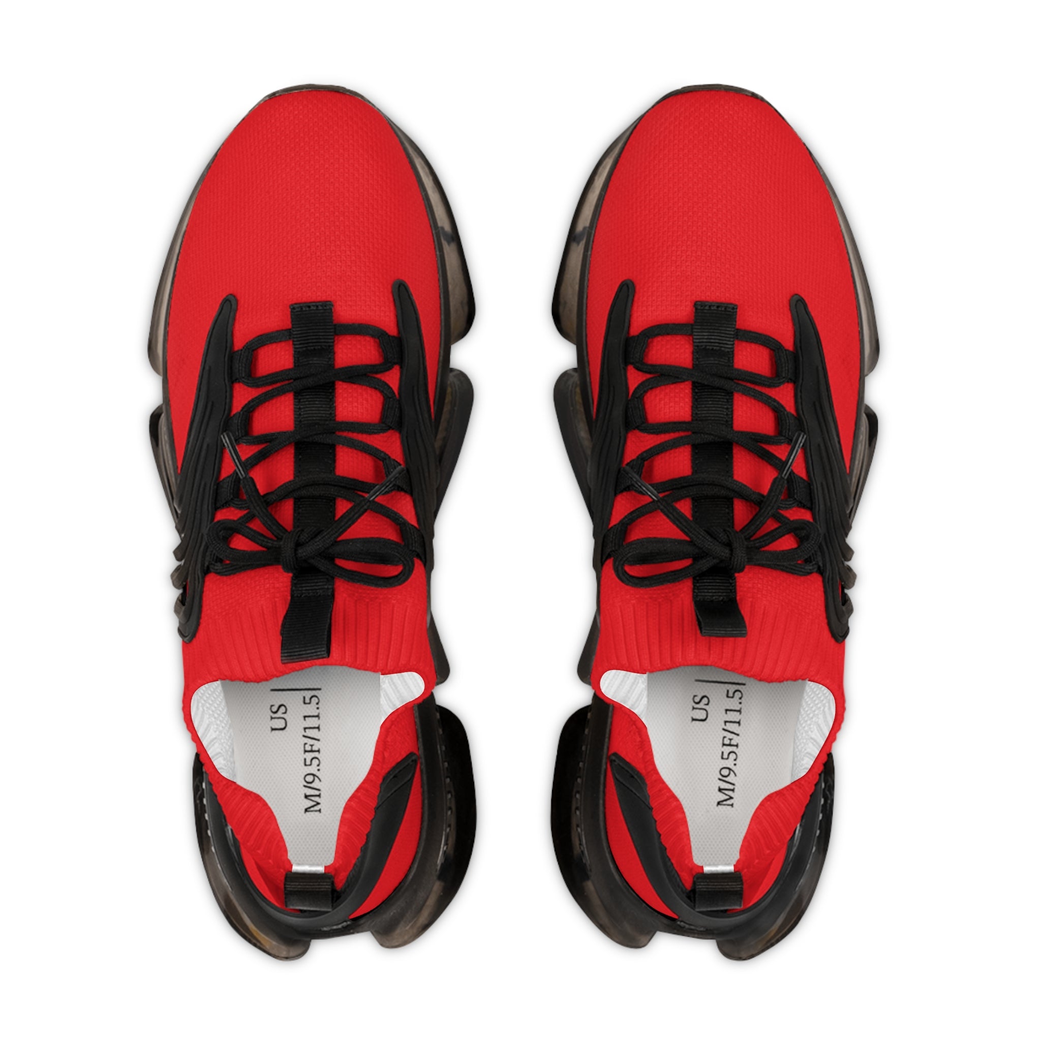 Red Athletic Mesh Sneakers — Lightweight Men's Running Shoes