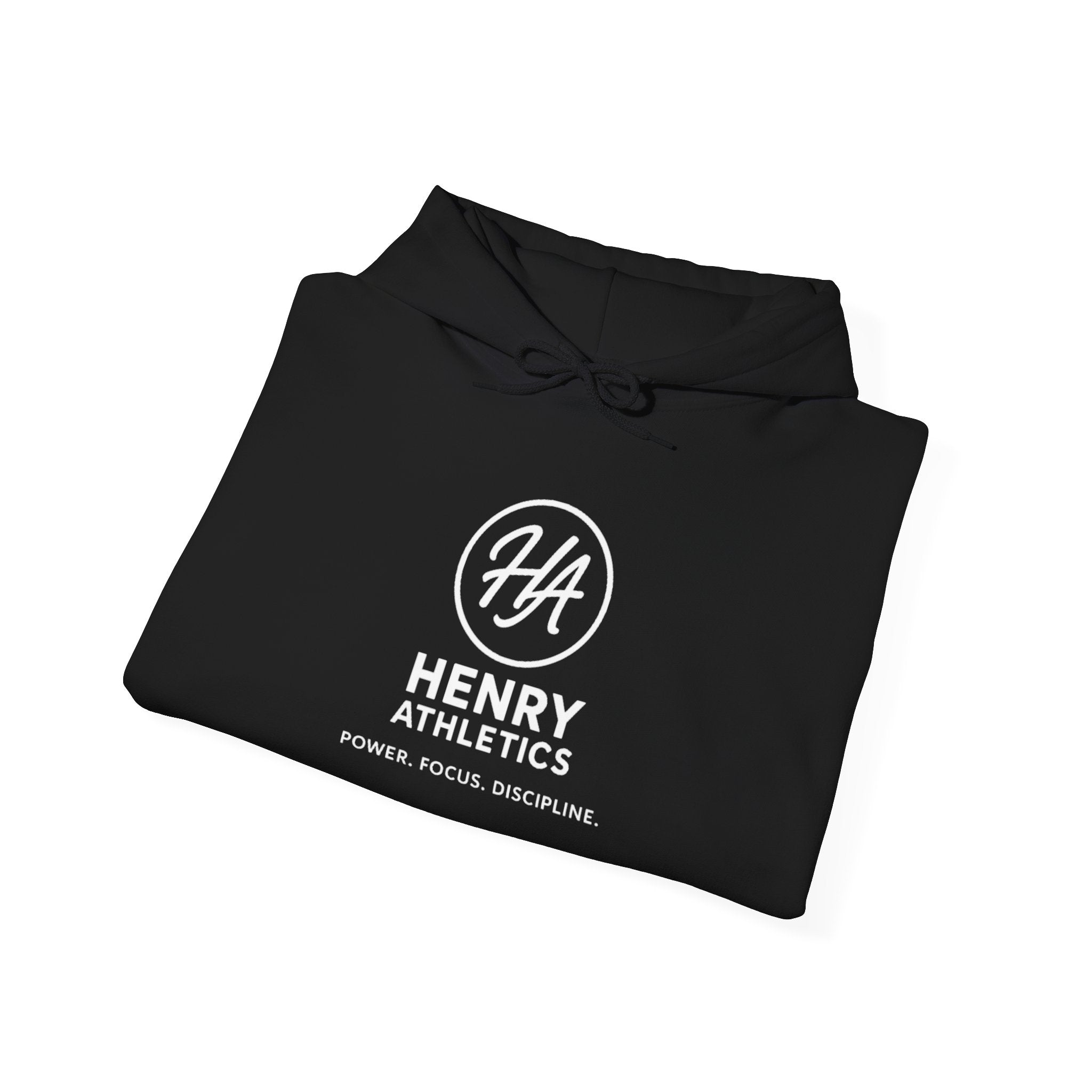 Henry Athletics Hoodie – 'Power. Focus. Discipline.' Black Gym Pullover