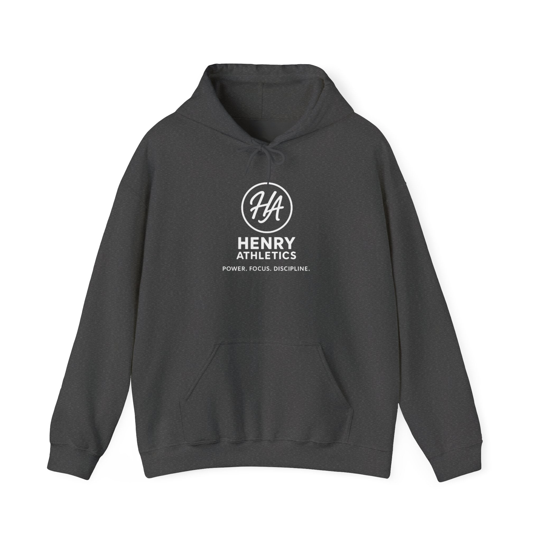 Henry Athletics Hoodie – 'Power. Focus. Discipline.' Black Gym Pullover
