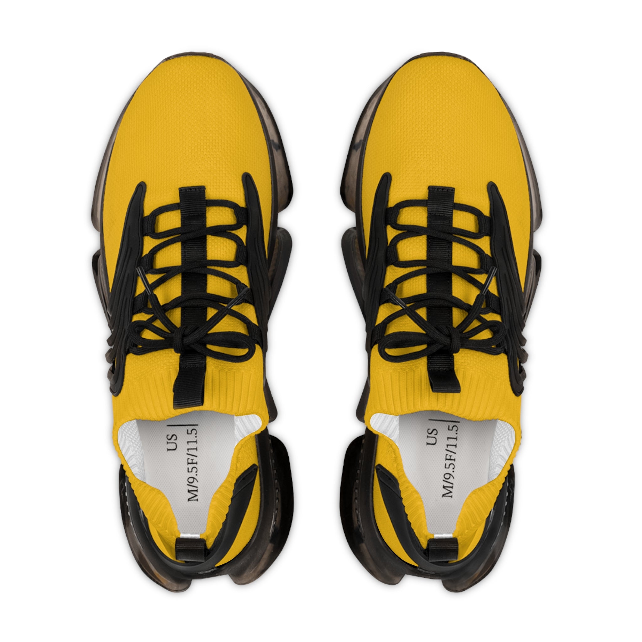 Yellow Athletic Mesh Sneakers — Lightweight Men's Running Shoes