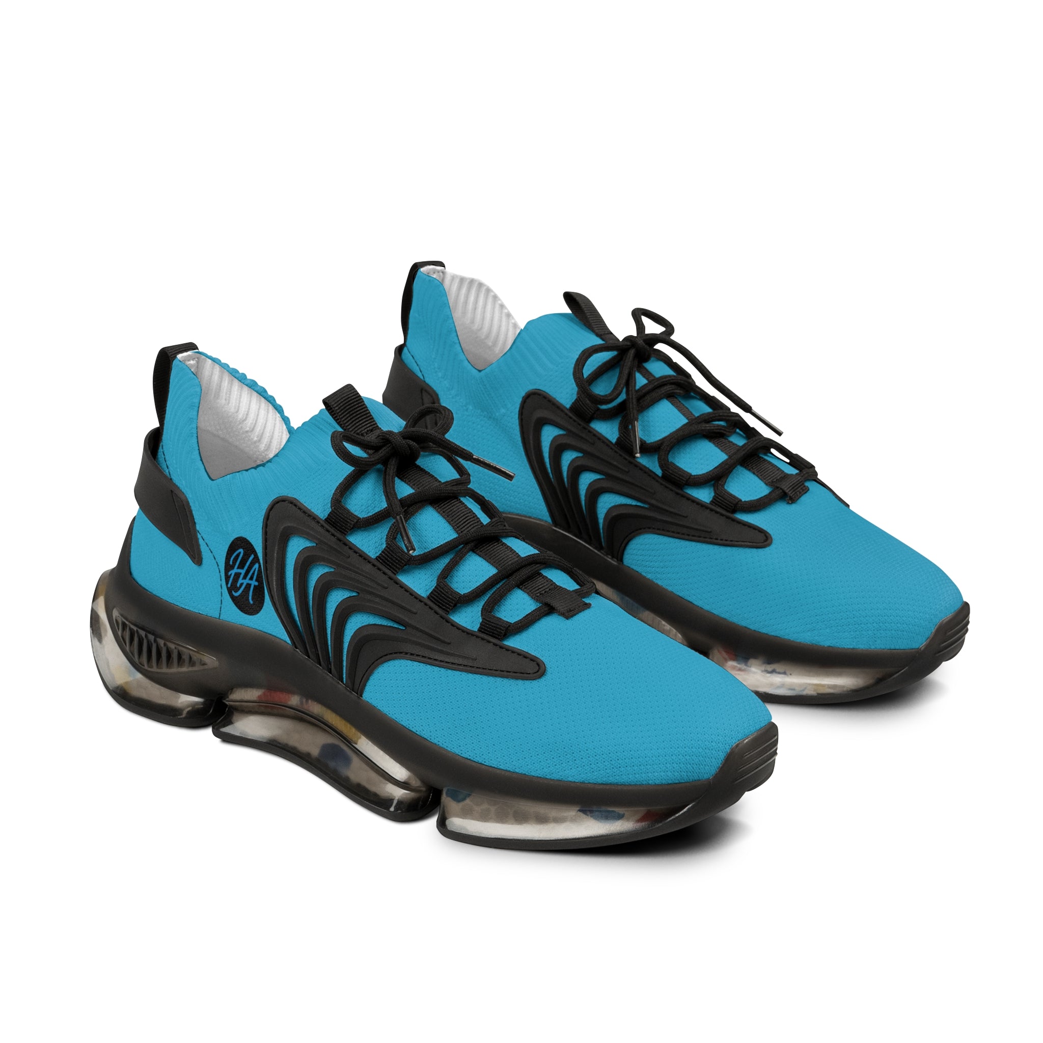 Turquoise Athletic Mesh Sneakers — Lightweight Men's Running Shoes