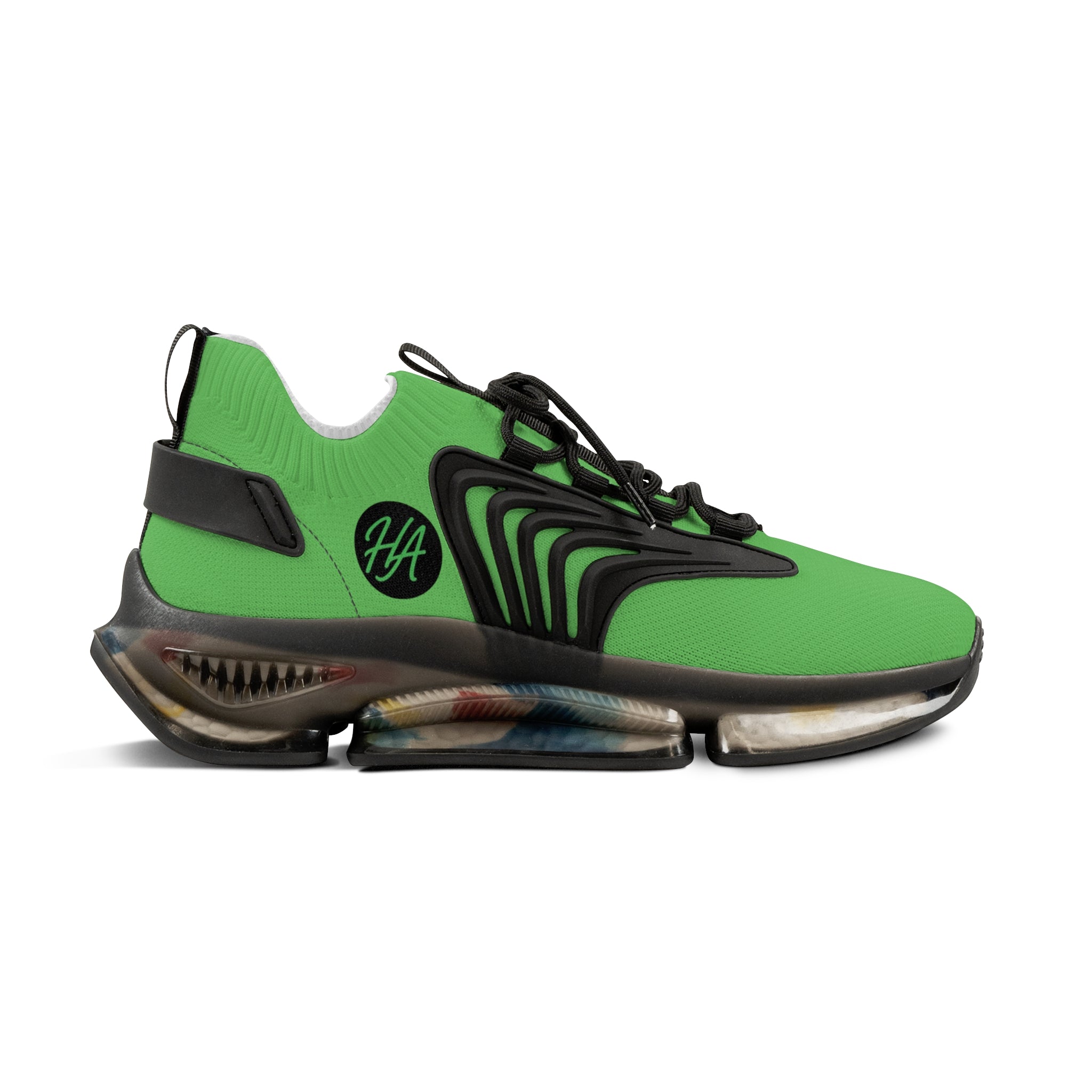 Green Athletic Mesh Sneakers — Lightweight Men's Running Shoes