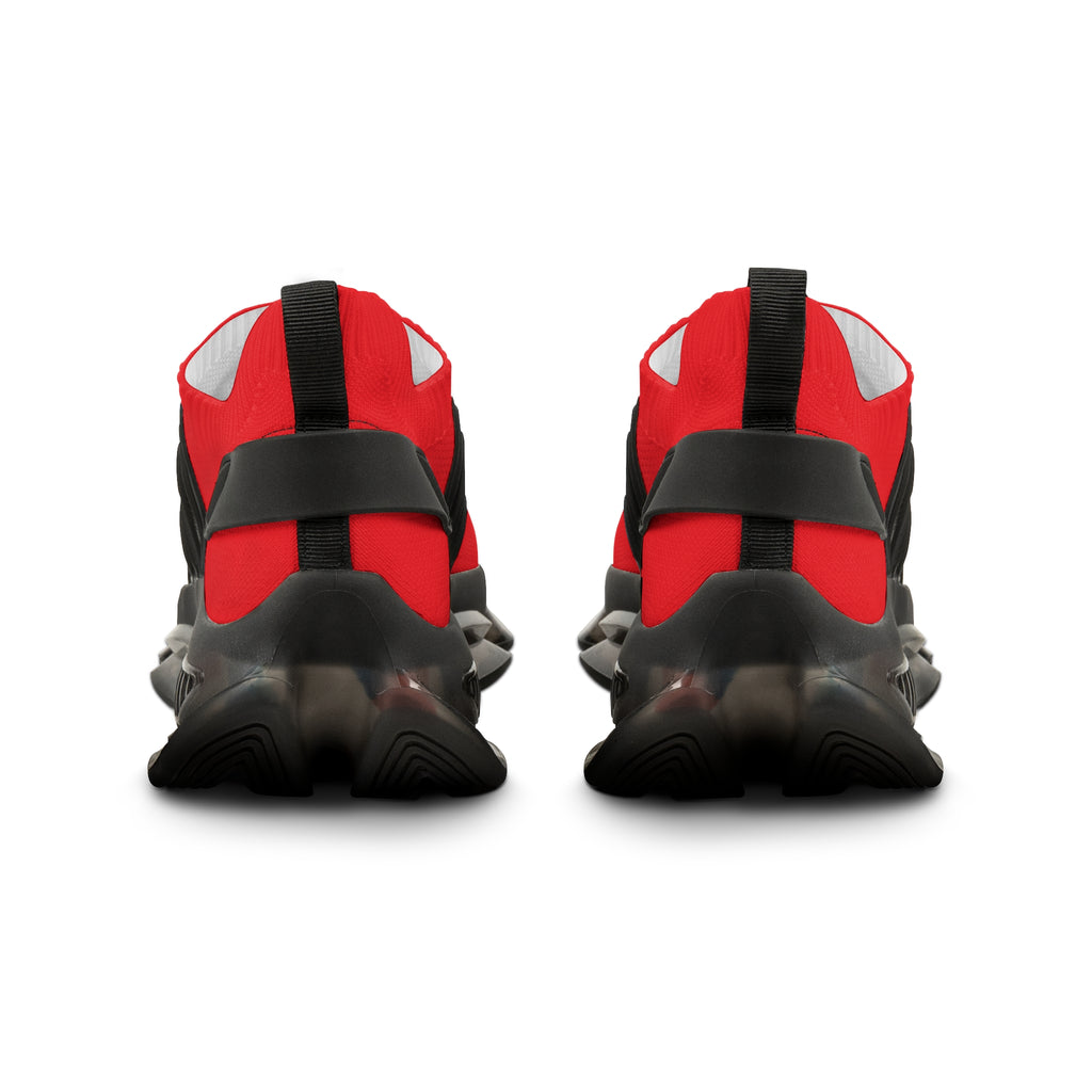 Red Athletic Mesh Sneakers — Lightweight Men's Running Shoes