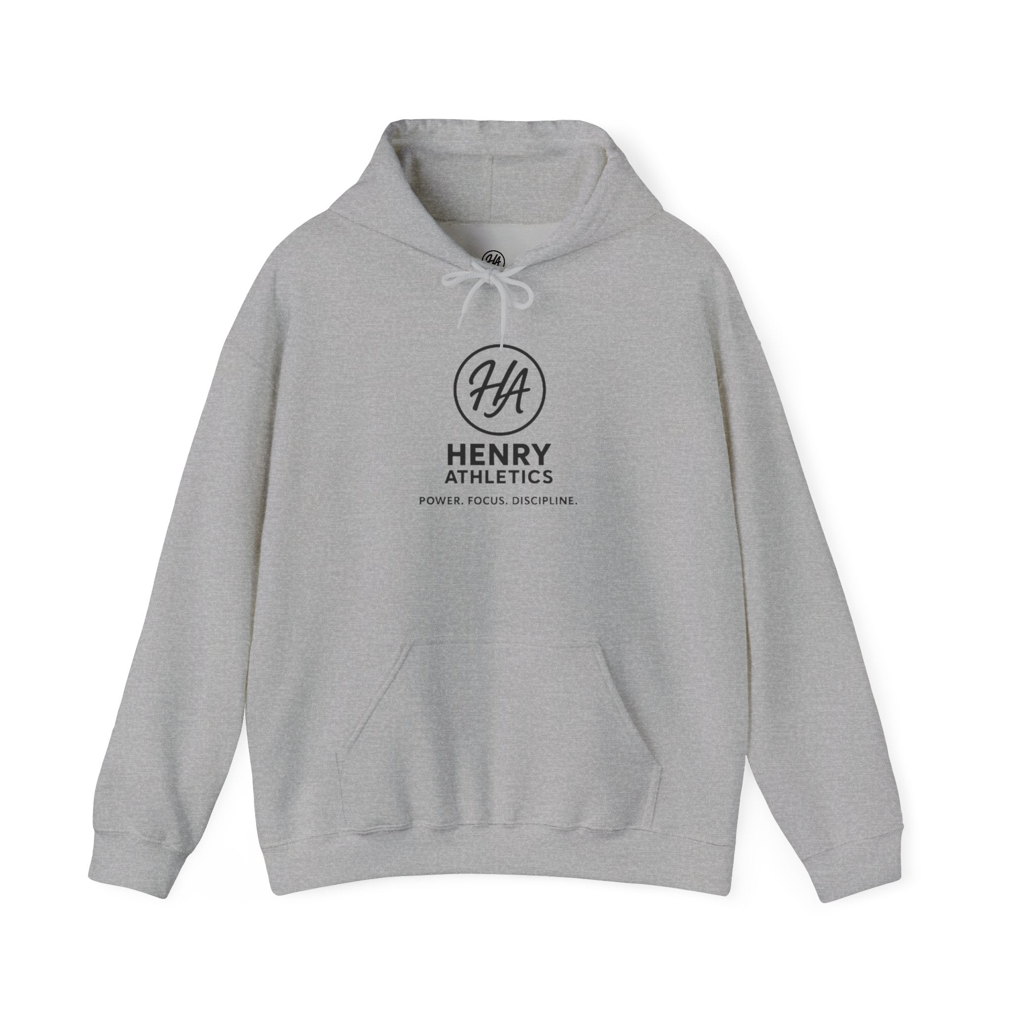 Henry Athletics Hoodie – 'Power. Focus. Discipline.' Black Gym Pullover